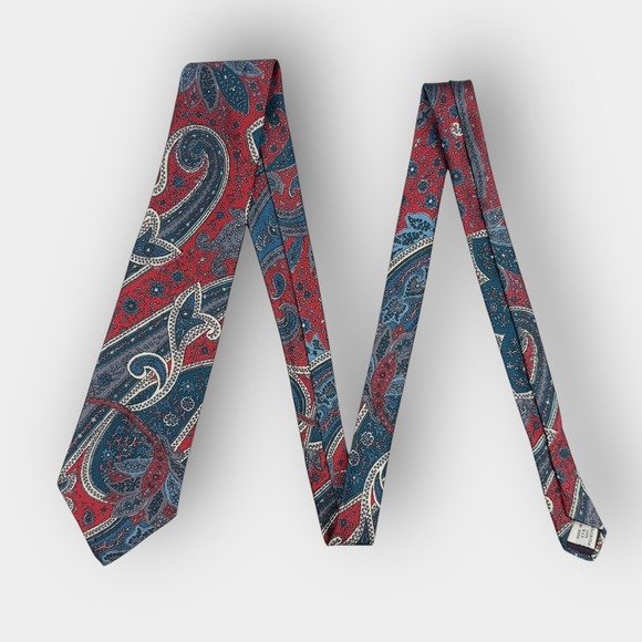 Haggar Paisley 100% Polyester Tie Made in USA 60-Inch 3.25-Wide Casual Style - Picture 2 of 6